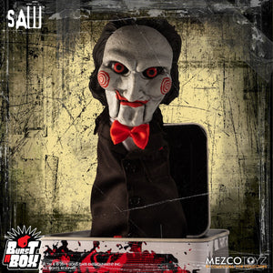 Burst-A-Box  Saw: Billy (IN STOCK) - The Crimson Screen Collectibles, horror movie collectibles, horror movie toys, horror movies, blu-rays, dvds, vhs, NECA Toys, Mezco Toyz, Pop!, Shout Factory, Scream Factory, Arrow Video, Severin Films, Horror t-shirts